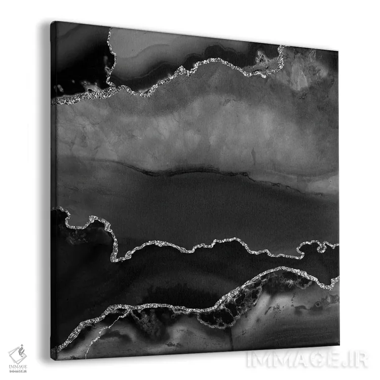 تابلو بافت عقیق نقرهای مشکی II اثر آلوک دیزاین - نمای پرسپکتیو محصول