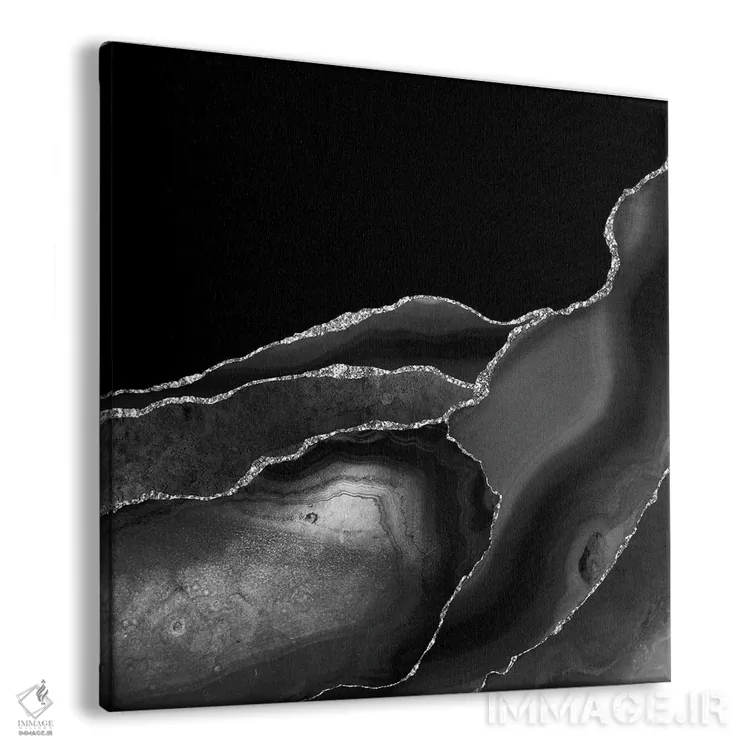 تابلو بافت عقیق نقرهای مشکی IV اثر آلوک دیزاین - نمای پرسپکتیو محصول