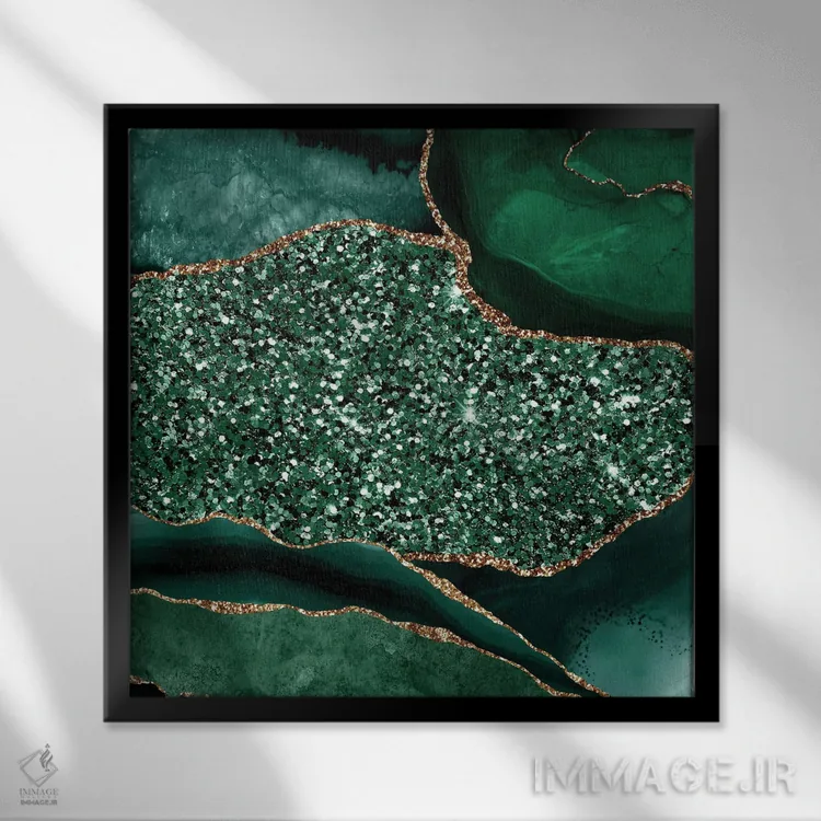 تابلو بافت دریایی اکات درخشان XIII اثر آلوک دیزاین - نمای قابدار مشکی