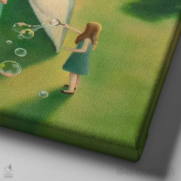 تابلو روزهای مهآلود اثر آنتوانت کلی - نمای نزدیک بافت بوم