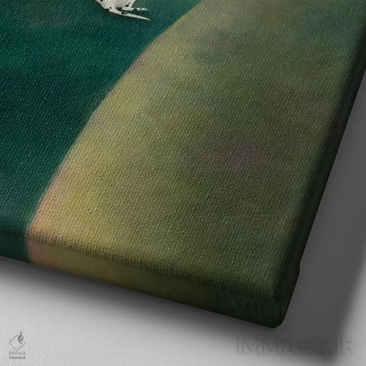 تابلو میان روز و شب اثر آنتوانت کلی - نمای نزدیک بافت بوم