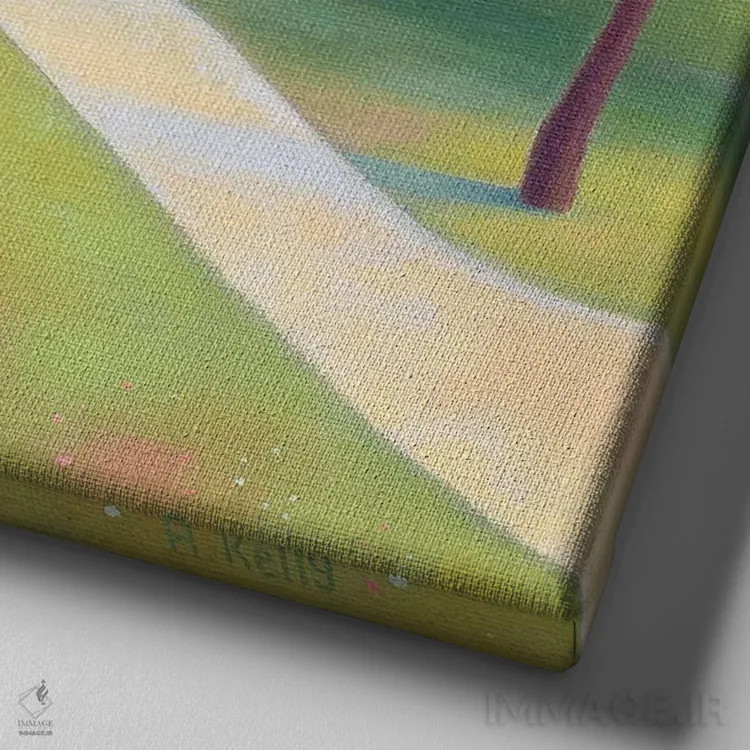 تابلو دو دوست اثر آنتوانت کلی - نمای نزدیک بافت بوم