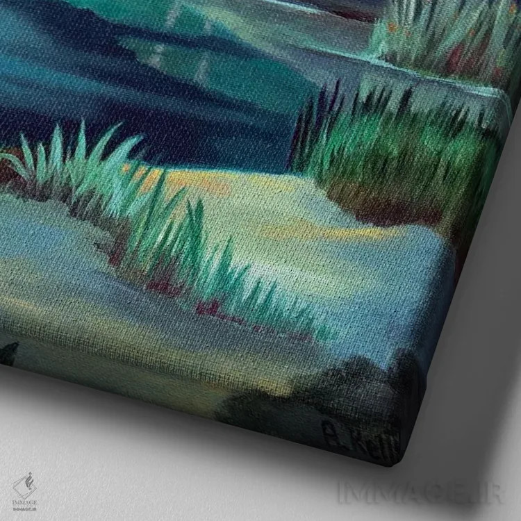 تابلو اکنون منتظریم اثر آنتوانت کلی - نمای نزدیک بافت بوم