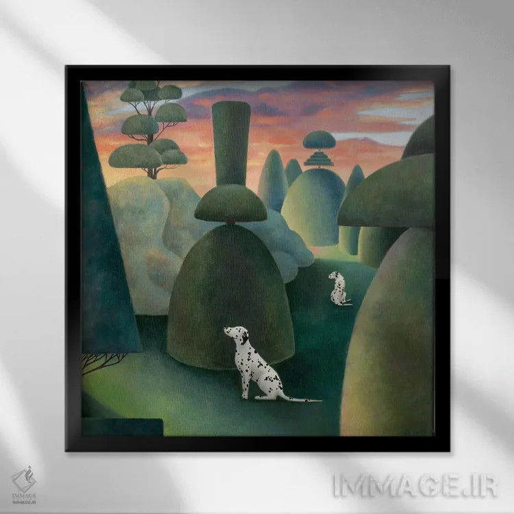 تابلو میان روز و شب اثر آنتوانت کلی - نمای قابدار مشکی