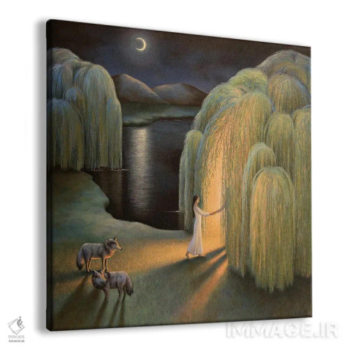 تابلو بیدهای گریان اثر آنتوانت کلی - نمای پرسپکتیو محصول