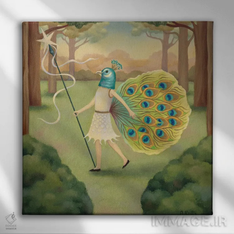 تابلو دختر پرنده اثر آنتوانت کلی - نمای روبهرو روی دیوار