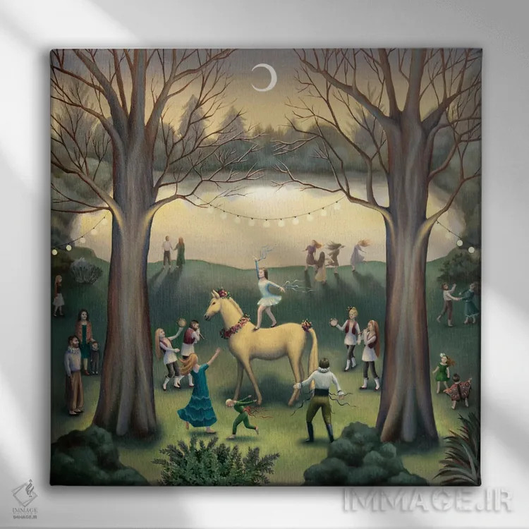 تابلو رقص گرگومیش اثر آنتوانت کلی - نمای روبهرو روی دیوار