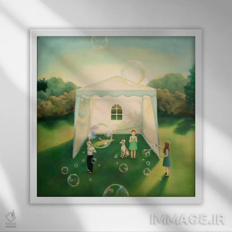 تابلو روزهای مهآلود اثر آنتوانت کلی - نمای قابدار سفید