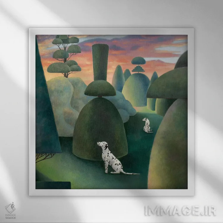 تابلو میان روز و شب اثر آنتوانت کلی - نمای قابدار سفید