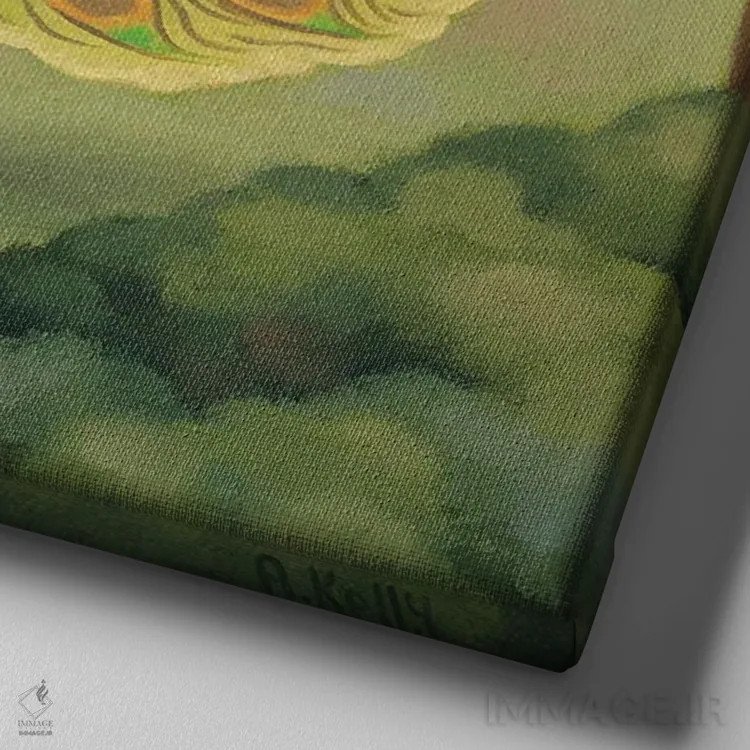 تابلو دختر پرنده اثر آنتوانت کلی - نمای نزدیک بافت بوم