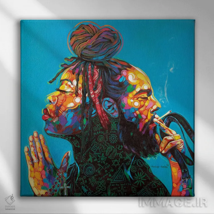 تابلو ناهمگون اثر آکینتایو آکینتوبی - نمای روبهرو روی دیوار