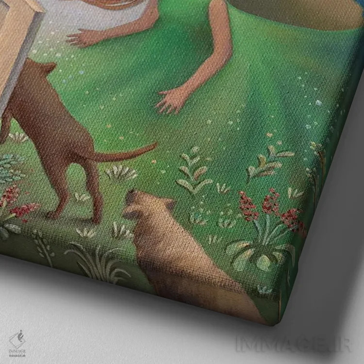 تابلو رویای یک اسب سفید اثر آنتوانت کلی - نمای نزدیک بافت بوم