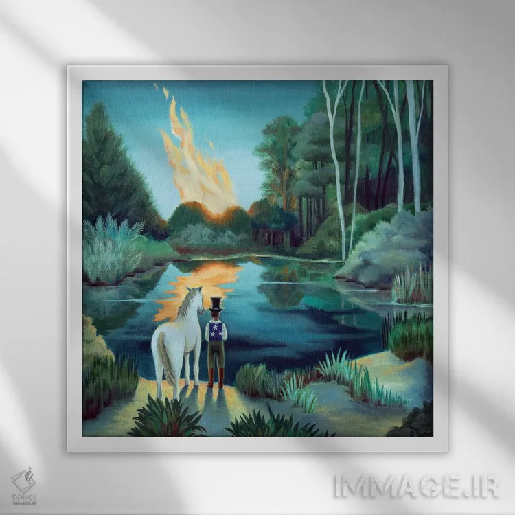 تابلو اکنون منتظریم اثر آنتوانت کلی - نمای قابدار سفید