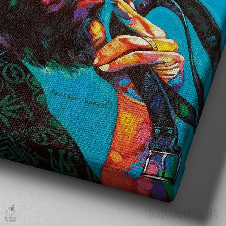 تابلو ناهمگون اثر آکینتایو آکینتوبی - نمای نزدیک بافت بوم