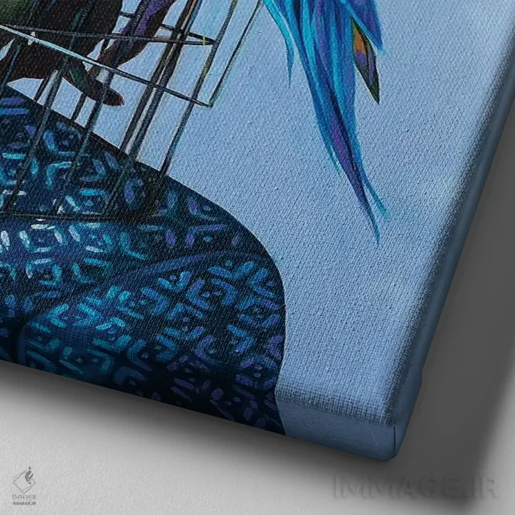 تابلو آیِکوتو (نام آفریقایی) اثر آکینتایو آکینتوبی - نمای نزدیک بافت بوم