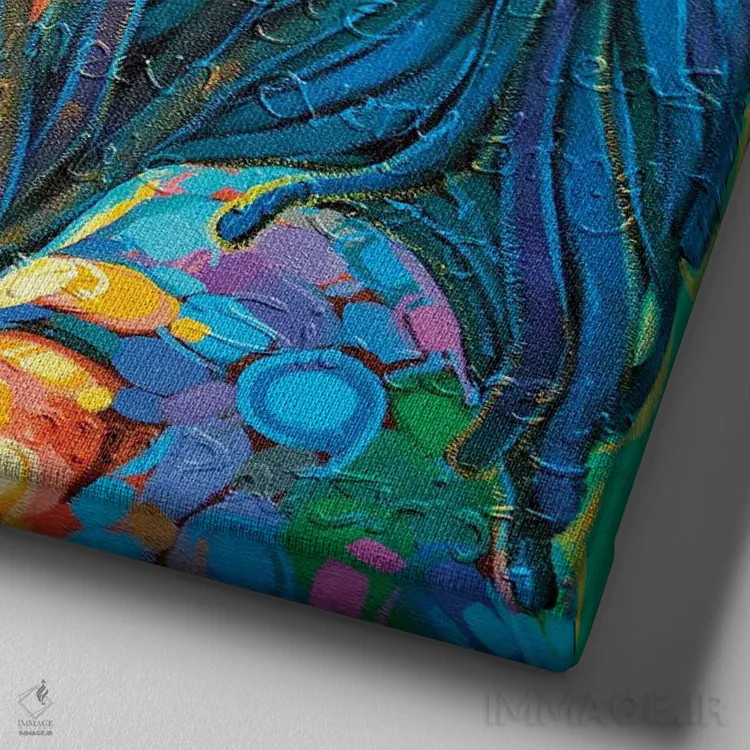 تابلو میان رنگها اثر آکینتایو آکینتوبی - نمای نزدیک بافت بوم