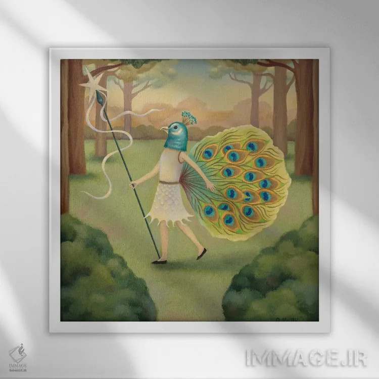 تابلو دختر پرنده اثر آنتوانت کلی - نمای قابدار سفید