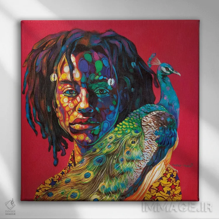 تابلو آلاده اوکه (نام آفریقایی) اثر آکینتایو آکینتوبی - نمای روبهرو روی دیوار