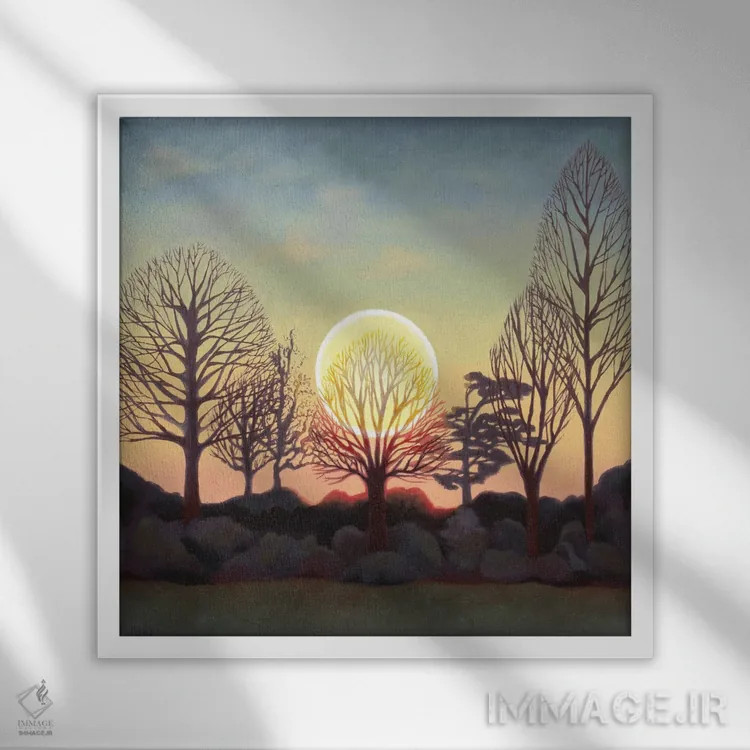 تابلو اینجا و اکنون اثر آنتوانت کلی - نمای قابدار سفید