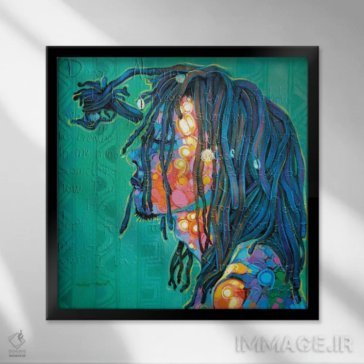 تابلو میان رنگها اثر آکینتایو آکینتوبی - نمای قابدار مشکی