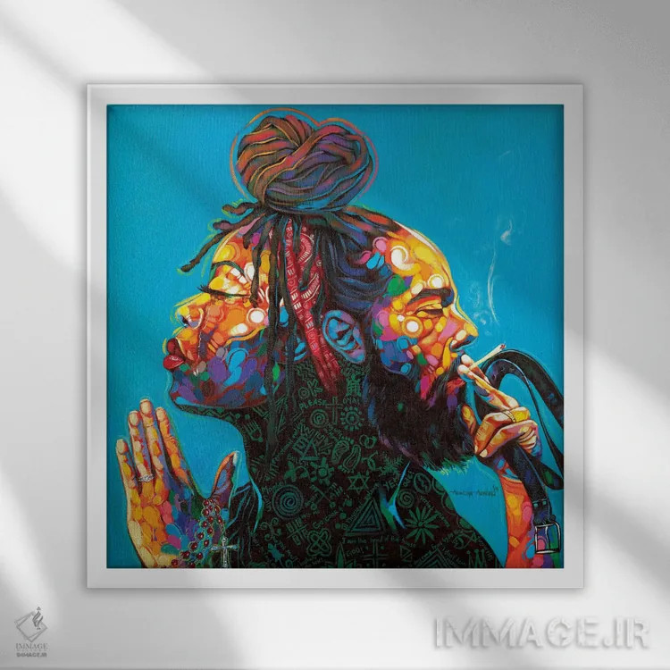 تابلو ناهمگون اثر آکینتایو آکینتوبی - نمای قابدار سفید