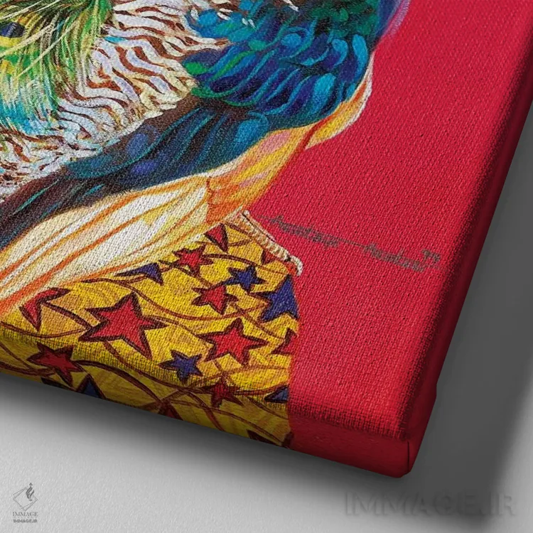 تابلو آلاده اوکه (نام آفریقایی) اثر آکینتایو آکینتوبی - نمای نزدیک بافت بوم