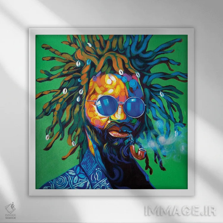 تابلو مرد فولاباور اثر آکینتایو آکینتوبی - نمای قابدار سفید