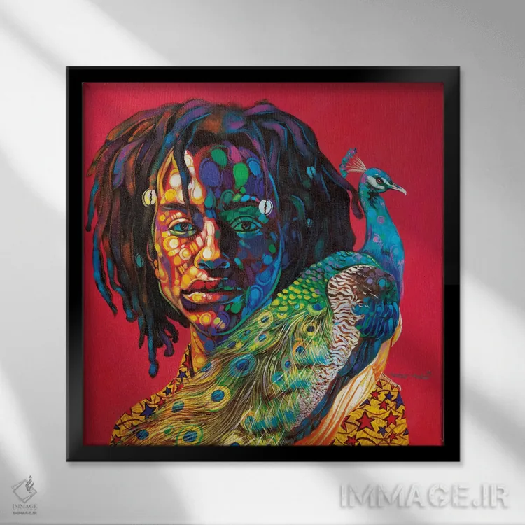 تابلو آلاده اوکه (نام آفریقایی) اثر آکینتایو آکینتوبی - نمای قابدار مشکی