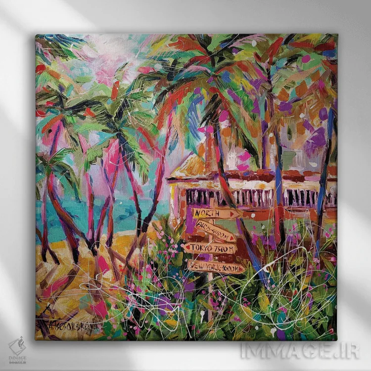 تابلو بهشت اثر آلیاکساندرا تسسارسکایا - نمای روبهرو روی دیوار