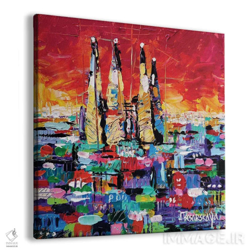 تابلو غروب در بارسلون اثر آلیاکساندرا تسسارسکایا - نمای پرسپکتیو محصول