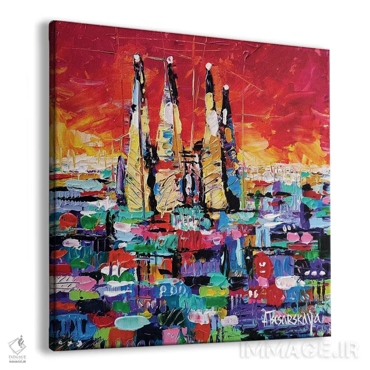 تابلو غروب در بارسلون اثر آلیاکساندرا تسسارسکایا - نمای پرسپکتیو محصول