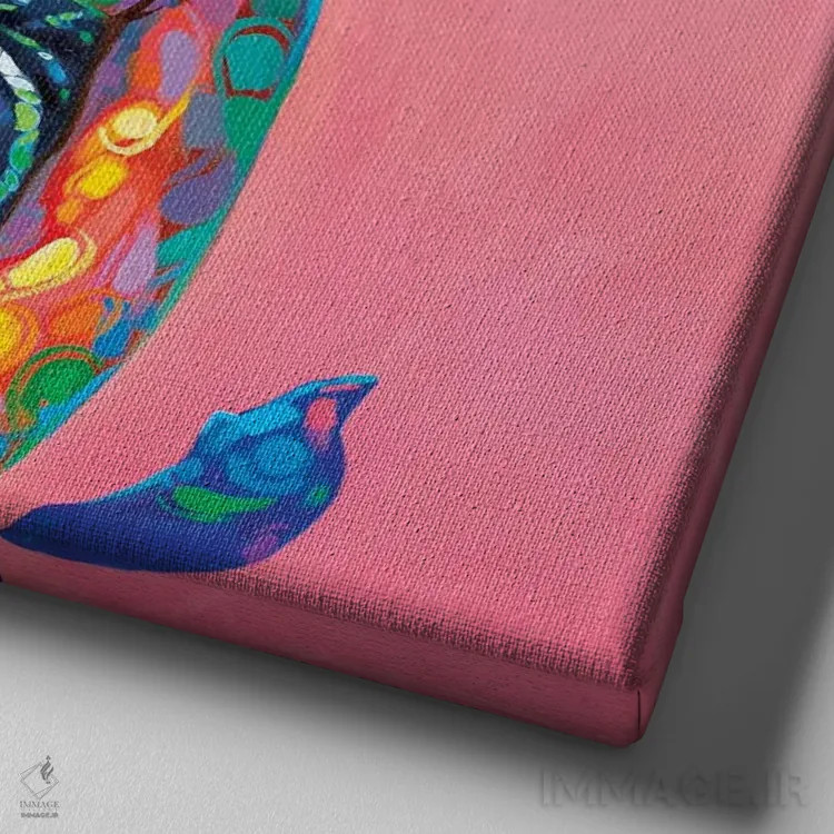 تابلو بانوی آبی اثر آکینتایو آکینتوبی - نمای نزدیک بافت بوم