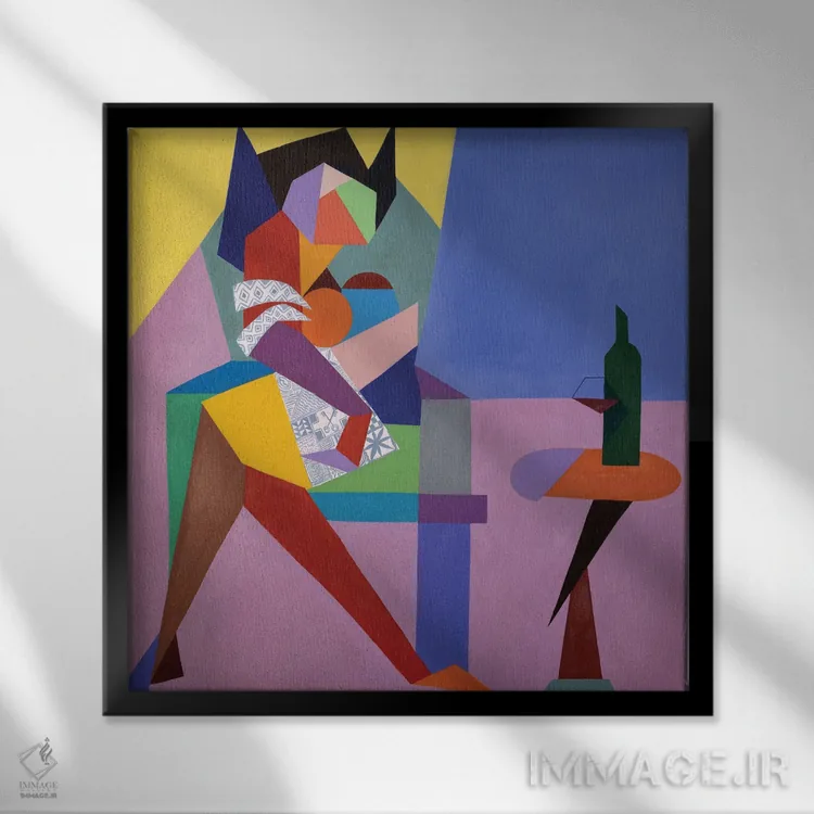 تابلو زن، زیبایی و شخصیت اثر آکینتایو آکینتوبی - نمای قابدار مشکی