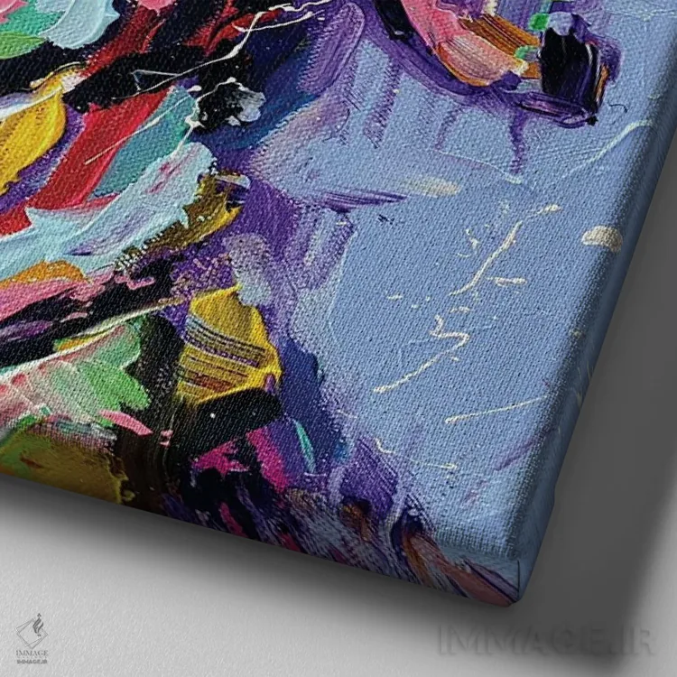 تابلو بهترین دوست اثر آلیاکساندرا تسسارسکایا - نمای نزدیک بافت بوم