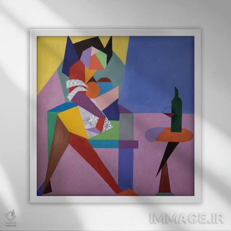 تابلو زن، زیبایی و شخصیت اثر آکینتایو آکینتوبی - نمای قابدار سفید