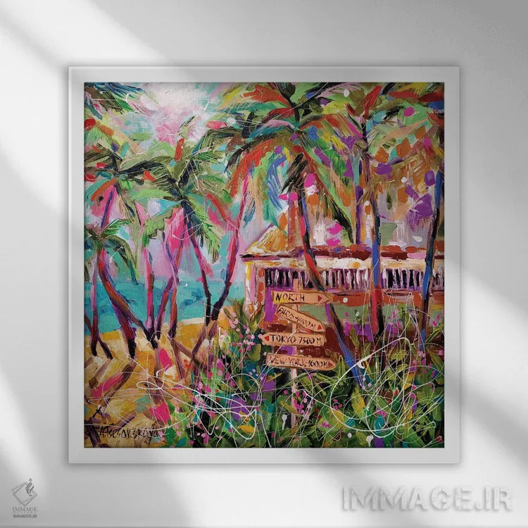 تابلو بهشت اثر آلیاکساندرا تسسارسکایا - نمای قابدار سفید