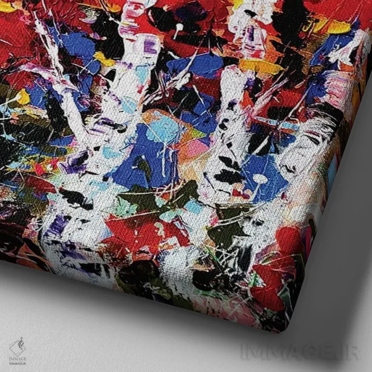 تابلو جنگل پاییزی ۱ اثر آلیاکساندرا تسسارسکایا - نمای نزدیک بافت بوم