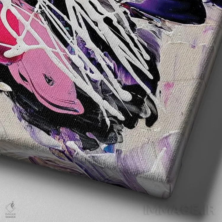 تابلو زندگی پروانه ۱ اثر آلیاکساندرا تسسارسکایا - نمای نزدیک بافت بوم