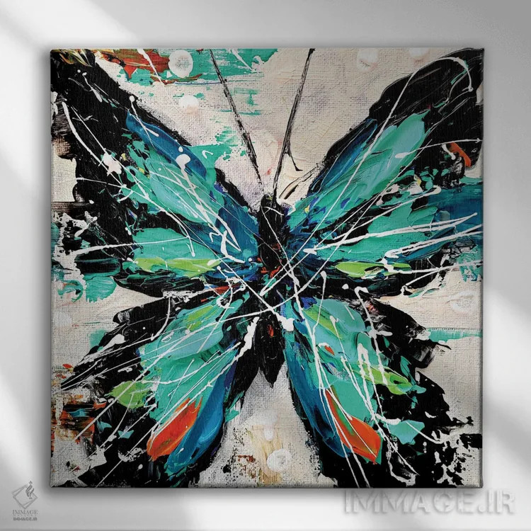 تابلو زندگی پروانه ۵ اثر آلیاکساندرا تسسارسکایا - نمای روبهرو روی دیوار