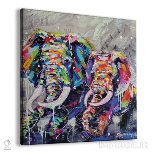 تابلو فیلهای وحشی اثر آلیاکساندرا تسسارسکایا - نمای پرسپکتیو محصول