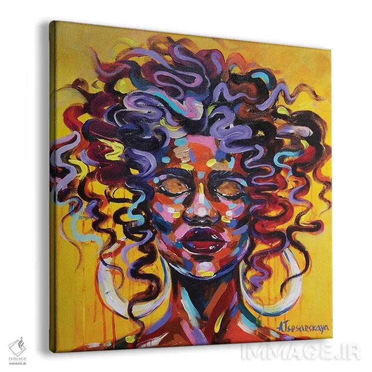 تابلو زیبایی آفریقایی اثر آلیاکساندرا تسسارسکایا - نمای پرسپکتیو محصول
