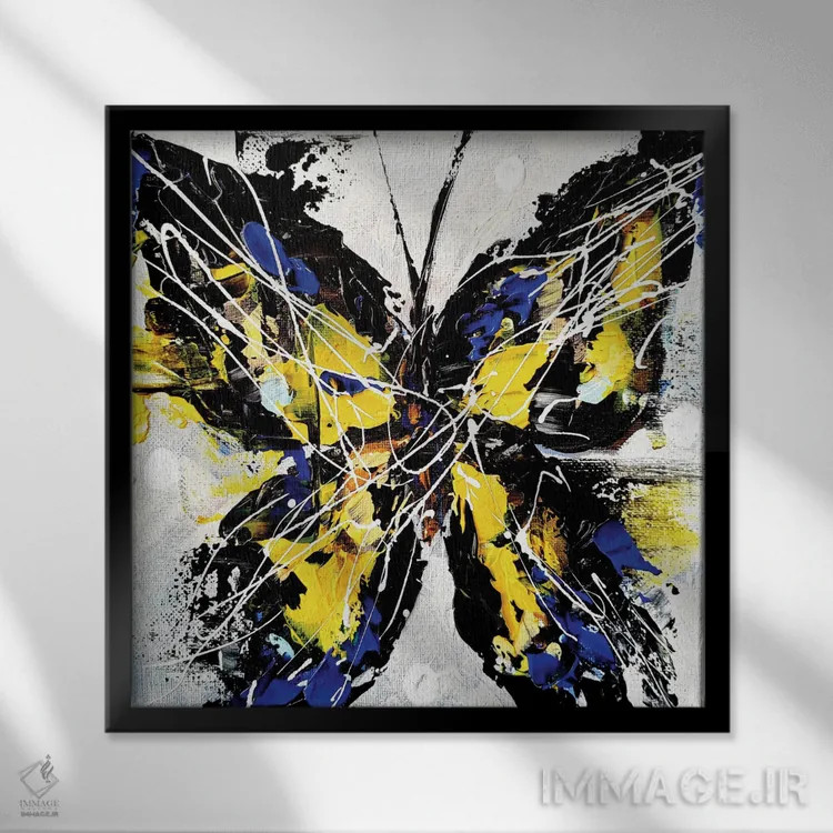 تابلو زندگی پروانه ۴ اثر آلیاکساندرا تسسارسکایا - نمای قابدار مشکی