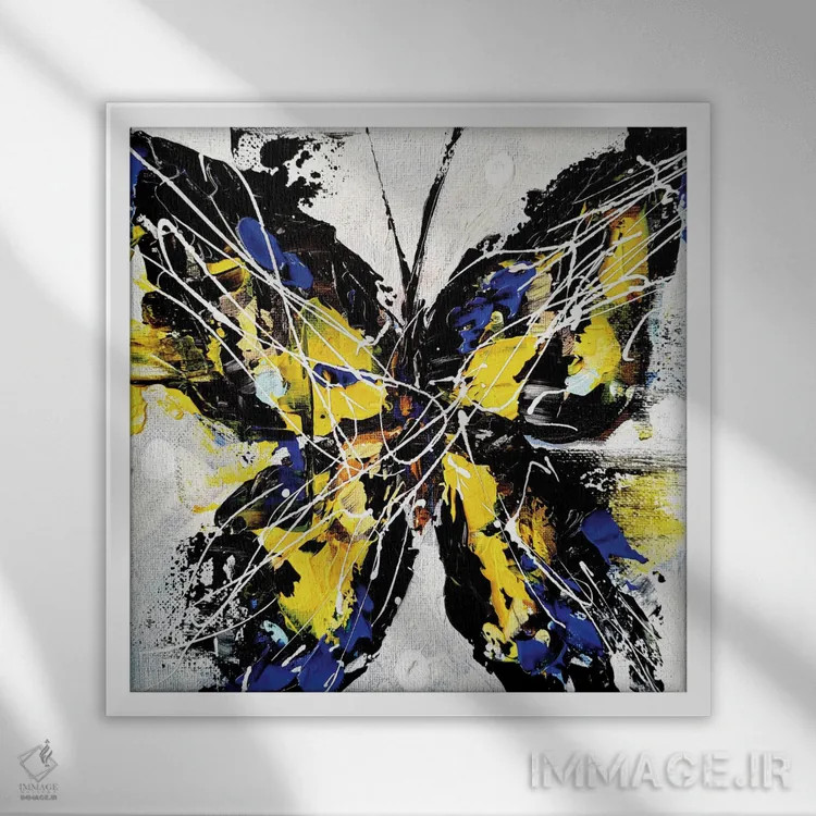 تابلو زندگی پروانه ۴ اثر آلیاکساندرا تسسارسکایا - نمای قابدار سفید