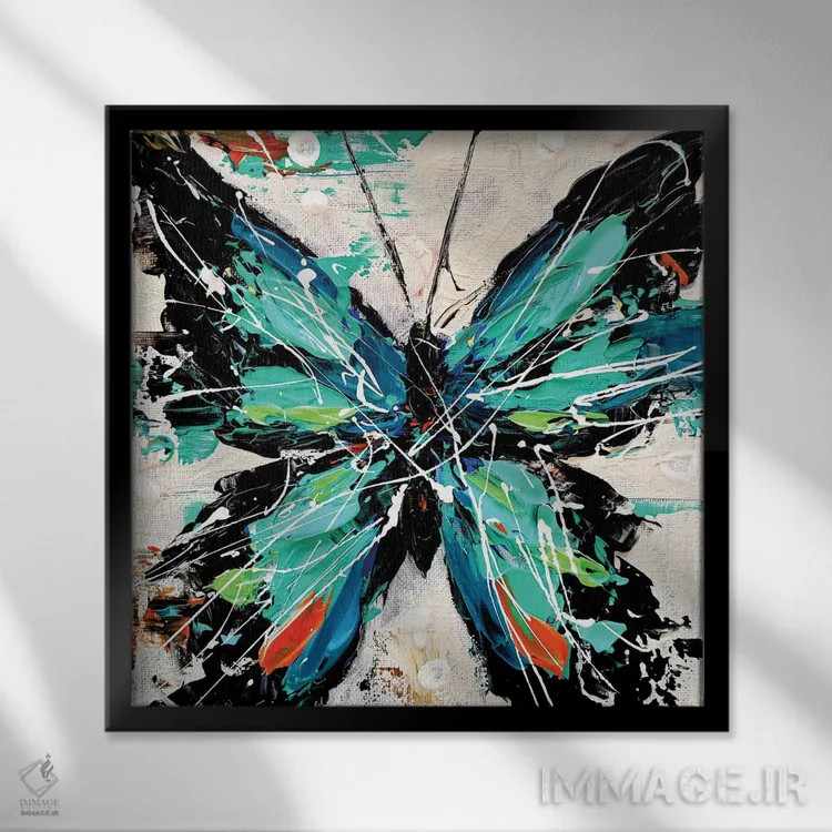 تابلو زندگی پروانه ۵ اثر آلیاکساندرا تسسارسکایا - نمای قابدار مشکی