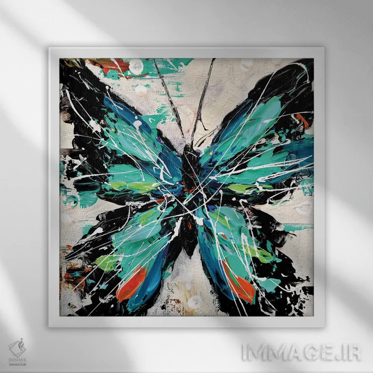 تابلو زندگی پروانه ۵ اثر آلیاکساندرا تسسارسکایا - نمای قابدار سفید