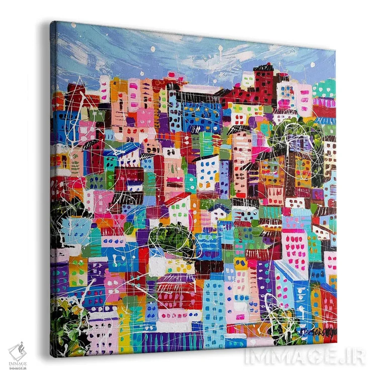 تابلو کانون شلوغ شهری اثر آلیاکساندرا تسسارسکایا - نمای پرسپکتیو محصول