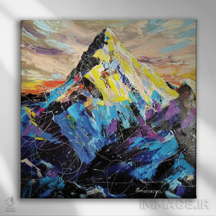 تابلو کوه اثر آلیاکساندرا تسسارسکایا - نمای روبهرو روی دیوار