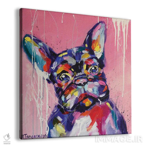 تابلو بولداگ فرانسوی دوستداشتنی اثر آلیاکساندرا تسسارسکایا - نمای پرسپکتیو محصول