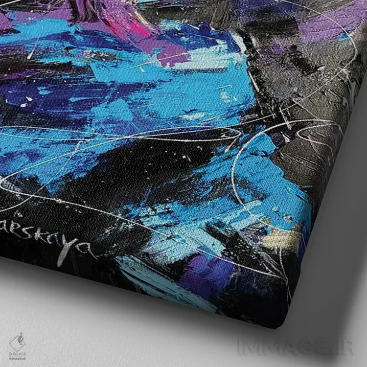 تابلو کوه اثر آلیاکساندرا تسسارسکایا - نمای نزدیک بافت بوم