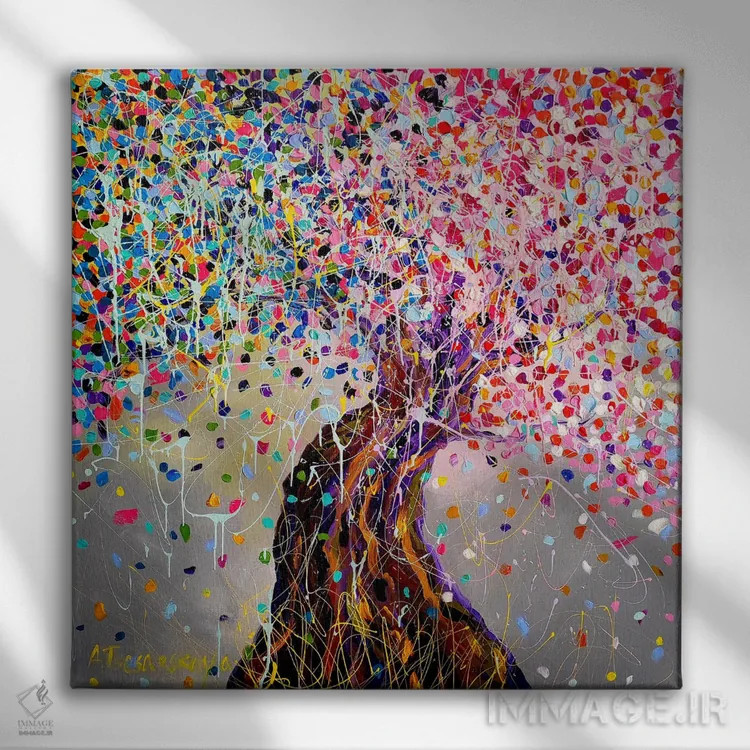 تابلو درخت زندگی اثر آلیاکساندرا تسسارسکایا - نمای روبهرو روی دیوار